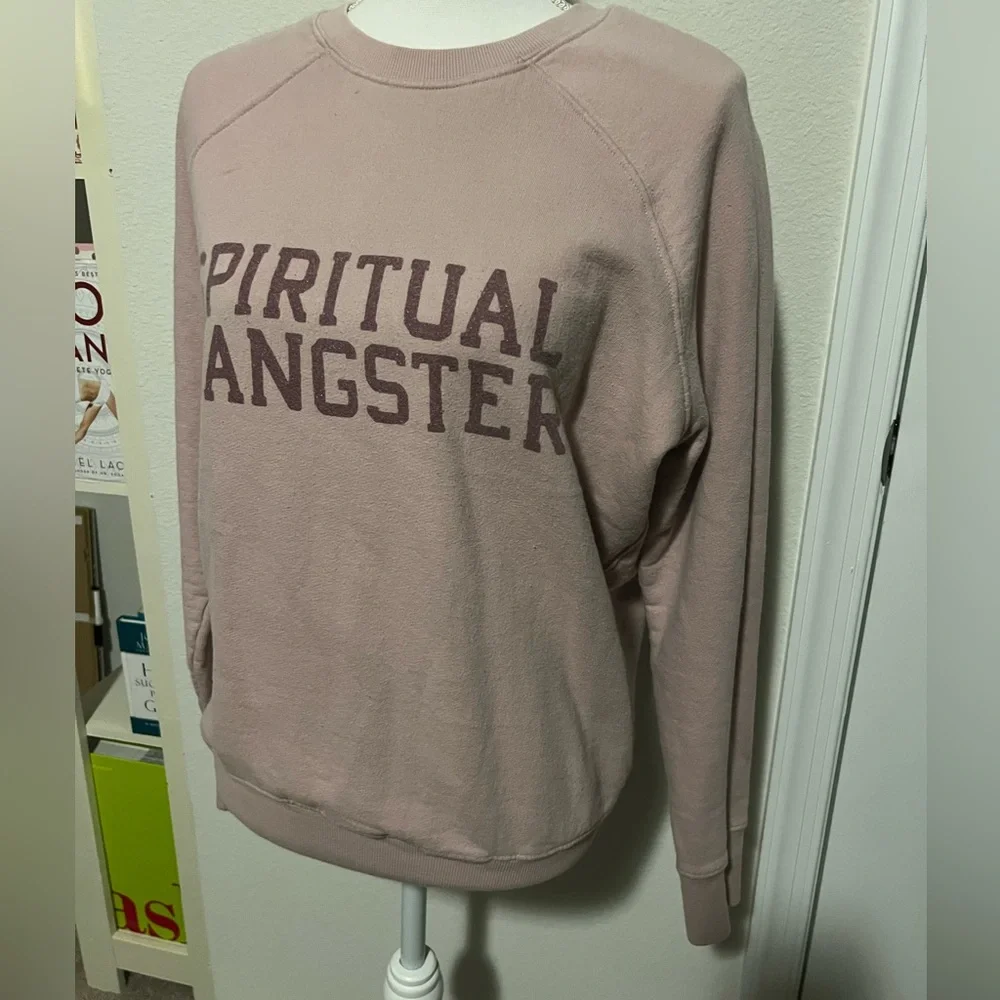 Spiritual Gangster | Pink Mauve Cotton Crew Neck Sweatshirt